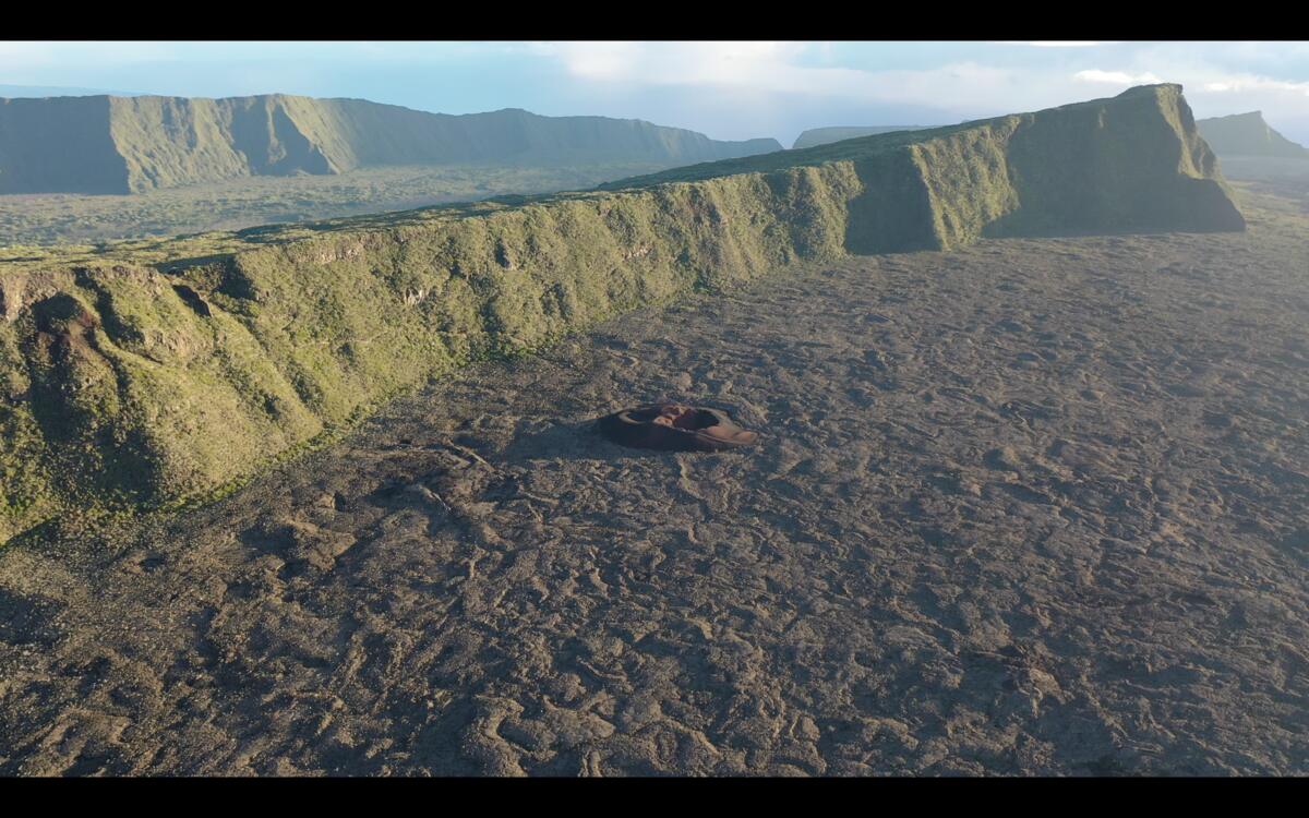 Terrain volcanique vu du ciel